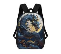 sinyumoney Sacs D'école Pour Enfants Imprimés En 3D Dragon Moonlit Sky -29 Sac À Dos De Voyage Léger, Sac À Livres, Sac D'école Pour Enfants Garçons Et Filles 17inch