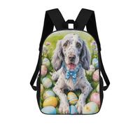 sinyumoney Sacs D'école Pour Enfants Imprimés En 3D Easter Egg Hunt with Cute Dog Sac À Dos De Voyage Léger, Sac À Livres, Sac D'école Pour Enfants Garçons Et Filles 17inch