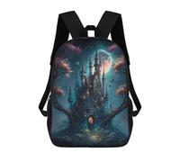 sinyumoney Sacs D'école Pour Enfants Imprimés En 3D Enchanted Castle Under Moonlight Sac À Dos De Voyage Léger, Sac À Livres, Sac D'école Pour Enfants Garçons Et Filles 17inch