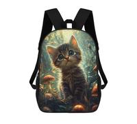 sinyumoney Sacs D'école Pour Enfants Imprimés En 3D Enchanted Forest Kitten Sac À Dos De Voyage Léger, Sac À Livres, Sac D'école Pour Enfants Garçons Et Filles 17inch