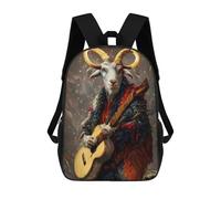 sinyumoney Sacs D'école Pour Enfants Imprimés En 3D Fantasy Goat with Guitar Sac À Dos De Voyage Léger, Sac À Livres, Sac D'école Pour Enfants Garçons Et Filles 17inch