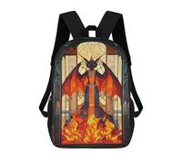 sinyumoney Sacs D'école Pour Enfants Imprimés En 3D Fire Dragon Stained Glass Sac À Dos De Voyage Léger, Sac À Livres, Sac D'école Pour Enfants Garçons Et Filles 17inch