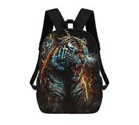 sinyumoney Sacs D'école Pour Enfants Imprimés En 3D Flaming Tiger Artwork -4 Sac À Dos De Voyage Léger, Sac À Livres, Sac D'école Pour Enfants Garçons Et Filles 17inch