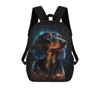 sinyumoney Sacs D'école Pour Enfants Imprimés En 3D Galactic Dachshund Portrait -10 Sac À Dos De Voyage Léger, Sac À Livres, Sac D'école Pour Enfants Garçons Et Filles 17inch