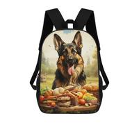 sinyumoney Sacs D'école Pour Enfants Imprimés En 3D German Shepherd with Outdoor Feast Sac À Dos De Voyage Léger, Sac À Livres, Sac D'école Pour Enfants Garçons Et Filles 17inch