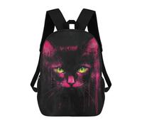 sinyumoney Sacs D'école Pour Enfants Imprimés En 3D Glowing Neon Cat Art Print-2 Sac À Dos De Voyage Léger, Sac À Livres, Sac D'école Pour Enfants Garçons Et Filles 17inch