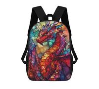 sinyumoney Sacs D'école Pour Enfants Imprimés En 3D Glowing Stained Glass Dragon Sac À Dos De Voyage Léger, Sac À Livres, Sac D'école Pour Enfants Garçons Et Filles 17inch