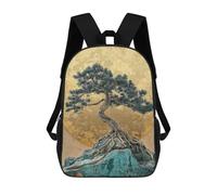 sinyumoney Sacs D'école Pour Enfants Imprimés En 3D Golden Bonsai Tree Art Sac À Dos De Voyage Léger, Sac À Livres, Sac D'école Pour Enfants Garçons Et Filles 17inch