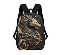 sinyumoney Sacs D'école Pour Enfants Imprimés En 3D Golden Dragon Illustration-1 Sac À Dos De Voyage Léger, Sac À Livres, Sac D'école Pour Enfants Garçons Et Filles 17inch