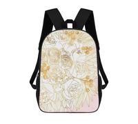 sinyumoney Sacs D'école Pour Enfants Imprimés En 3D Golden Floral Bouquet Sac À Dos De Voyage Léger, Sac À Livres, Sac D'école Pour Enfants Garçons Et Filles 17inch