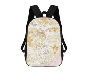 sinyumoney Sacs D'école Pour Enfants Imprimés En 3D Golden Floral Bouquet Sac À Dos De Voyage Léger, Sac À Livres, Sac D'école Pour Enfants Garçons Et Filles 17inch