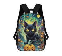 sinyumoney Sacs D'école Pour Enfants Imprimés En 3D Halloween Black Cat Fantasy Sac À Dos De Voyage Léger, Sac À Livres, Sac D'école Pour Enfants Garçons Et Filles 17inch