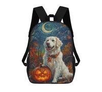 sinyumoney Sacs D'école Pour Enfants Imprimés En 3D Halloween Dog with Jack-o'-Lantern-4 Sac À Dos De Voyage Léger, Sac À Livres, Sac D'école Pour Enfants Garçons Et Filles 17inch