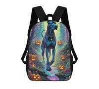 sinyumoney Sacs D'école Pour Enfants Imprimés En 3D Halloween Forest with Great Dane Sac À Dos De Voyage Léger, Sac À Livres, Sac D'école Pour Enfants Garçons Et Filles 17inch