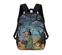 sinyumoney Sacs D'école Pour Enfants Imprimés En 3D Halloween Witch Cat Sac À Dos De Voyage Léger, Sac À Livres, Sac D'école Pour Enfants Garçons Et Filles 17inch