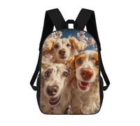 sinyumoney Sacs D'école Pour Enfants Imprimés En 3D Happy Dogs in Spring -1 Sac À Dos De Voyage Léger, Sac À Livres, Sac D'école Pour Enfants Garçons Et Filles 17inch
