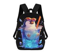 sinyumoney Sacs D'école Pour Enfants Imprimés En 3D Ice Cold Penguin Drink Sac À Dos De Voyage Léger, Sac À Livres, Sac D'école Pour Enfants Garçons Et Filles 17inch