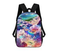 sinyumoney Sacs D'école Pour Enfants Imprimés En 3D Island in The Sky -3 Sac À Dos De Voyage Léger, Sac À Livres, Sac D'école Pour Enfants Garçons Et Filles 17inch