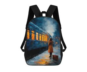 sinyumoney Sacs D'école Pour Enfants Imprimés En 3D Last Train - A Pause Before The Goodbye Sac À Dos De Voyage Léger, Sac À Livres, Sac D'école Pour Enfants Garçons Et Filles 17inch