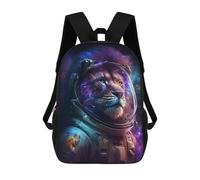 sinyumoney Sacs D'école Pour Enfants Imprimés En 3D Lion Astronaut in Space Suit Sac À Dos De Voyage Léger, Sac À Livres, Sac D'école Pour Enfants Garçons Et Filles 17inch