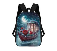 sinyumoney Sacs D'école Pour Enfants Imprimés En 3D Magical Winter Night Scene Sac À Dos De Voyage Léger, Sac À Livres, Sac D'école Pour Enfants Garçons Et Filles 17inch