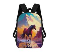 sinyumoney Sacs D'école Pour Enfants Imprimés En 3D Mountain Horse Reflection Sac À Dos De Voyage Léger, Sac À Livres, Sac D'école Pour Enfants Garçons Et Filles 17inch