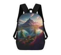 sinyumoney Sacs D'école Pour Enfants Imprimés En 3D Mountain Lake Reflections Sac À Dos De Voyage Léger, Sac À Livres, Sac D'école Pour Enfants Garçons Et Filles 17inch