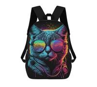 sinyumoney Sacs D'école Pour Enfants Imprimés En 3D Neon Cat Sac À Dos De Voyage Léger, Sac À Livres, Sac D'école Pour Enfants Garçons Et Filles 17inch