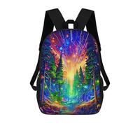 sinyumoney Sacs D'école Pour Enfants Imprimés En 3D Neon Forest Festival Sac À Dos De Voyage Léger, Sac À Livres, Sac D'école Pour Enfants Garçons Et Filles 17inch