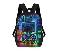 sinyumoney Sacs D'école Pour Enfants Imprimés En 3D Neon Gaming Neon Signs Sac À Dos De Voyage Léger, Sac À Livres, Sac D'école Pour Enfants Garçons Et Filles 17inch