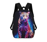 sinyumoney Sacs D'école Pour Enfants Imprimés En 3D Neon Leopard Portrait Sac À Dos De Voyage Léger, Sac À Livres, Sac D'école Pour Enfants Garçons Et Filles 17inch