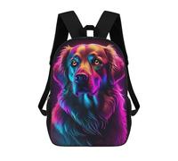 sinyumoney Sacs D'école Pour Enfants Imprimés En 3D Neon Rainbow Dog Art Sac À Dos De Voyage Léger, Sac À Livres, Sac D'école Pour Enfants Garçons Et Filles 17inch