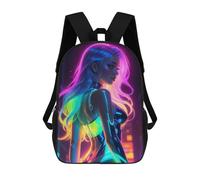 sinyumoney Sacs D'école Pour Enfants Imprimés En 3D Neon Rainbow Woman Sac À Dos De Voyage Léger, Sac À Livres, Sac D'école Pour Enfants Garçons Et Filles 17inch