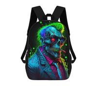 sinyumoney Sacs D'école Pour Enfants Imprimés En 3D Neon Skull Artwork Sac À Dos De Voyage Léger, Sac À Livres, Sac D'école Pour Enfants Garçons Et Filles 17inch