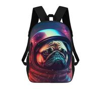 sinyumoney Sacs D'école Pour Enfants Imprimés En 3D Pug in Space Helmet -1 Sac À Dos De Voyage Léger, Sac À Livres, Sac D'école Pour Enfants Garçons Et Filles 17inch