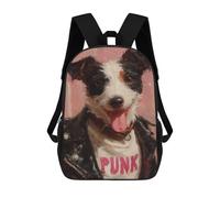 sinyumoney Sacs D'école Pour Enfants Imprimés En 3D Punk Dog Art Print-2 Sac À Dos De Voyage Léger, Sac À Livres, Sac D'école Pour Enfants Garçons Et Filles 17inch