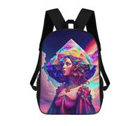 sinyumoney Sacs D'école Pour Enfants Imprimés En 3D Rainbow Geometry Goddess 3 Sac À Dos De Voyage Léger, Sac À Livres, Sac D'école Pour Enfants Garçons Et Filles 17inch