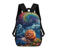 sinyumoney Sacs D'école Pour Enfants Imprimés En 3D Rainbow Snail Journey Sac À Dos De Voyage Léger, Sac À Livres, Sac D'école Pour Enfants Garçons Et Filles 17inch