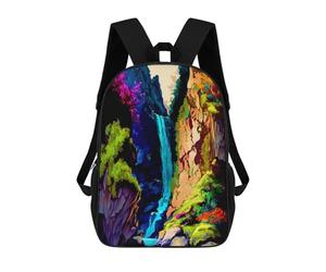 sinyumoney Sacs D'école Pour Enfants Imprimés En 3D Rainbow Waterfall in Fantasy Forest Sac À Dos De Voyage Léger, Sac À Livres, Sac D'école Pour Enfants Garçons Et Filles 17inch