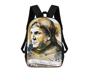 sinyumoney Sacs D'école Pour Enfants Imprimés En 3D Saint Thomas Aquinas OP Sac À Dos De Voyage Léger, Sac À Livres, Sac D'école Pour Enfants Garçons Et Filles 17inch