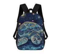 sinyumoney Sacs D'école Pour Enfants Imprimés En 3D Starry Night Sea Turtle Illustration Sac À Dos De Voyage Léger, Sac À Livres, Sac D'école Pour Enfants Garçons Et Filles 17inch