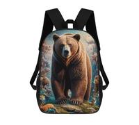 sinyumoney Sacs D'école Pour Enfants Imprimés En 3D Surreal Grizzly Bear Sac À Dos De Voyage Léger, Sac À Livres, Sac D'école Pour Enfants Garçons Et Filles 17inch