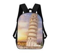 sinyumoney Sacs D'école Pour Enfants Imprimés En 3D The Leaning Tower of Pisa Sac À Dos De Voyage Léger, Sac À Livres, Sac D'école Pour Enfants Garçons Et Filles 17inch