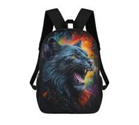 sinyumoney Sacs D'école Pour Enfants Imprimés En 3D The Roar of The Black Cat Sac À Dos De Voyage Léger, Sac À Livres, Sac D'école Pour Enfants Garçons Et Filles 17inch