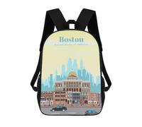 sinyumoney Sacs D'école Pour Enfants Imprimés En 3D Travel to Boston Sac À Dos De Voyage Léger, Sac À Livres, Sac D'école Pour Enfants Garçons Et Filles 17inch