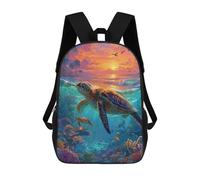 sinyumoney Sacs D'école Pour Enfants Imprimés En 3D Tropical Coral Reef Sunset Sac À Dos De Voyage Léger, Sac À Livres, Sac D'école Pour Enfants Garçons Et Filles 17inch
