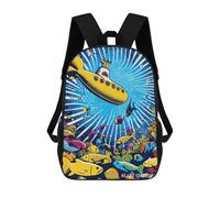 sinyumoney Sacs D'école Pour Enfants Imprimés En 3D Underwater Adventure with Submarine Sac À Dos De Voyage Léger, Sac À Livres, Sac D'école Pour Enfants Garçons Et Filles 17inch