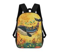 sinyumoney Sacs D'école Pour Enfants Imprimés En 3D Whale Art Print Ocean Decor-2 Sac À Dos De Voyage Léger, Sac À Livres, Sac D'école Pour Enfants Garçons Et Filles 17inch