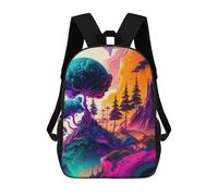 sinyumoney Sacs D'école Pour Enfants Imprimés En 3D Whimsical Forest Dreamscape Sac À Dos De Voyage Léger, Sac À Livres, Sac D'école Pour Enfants Garçons Et Filles 17inch