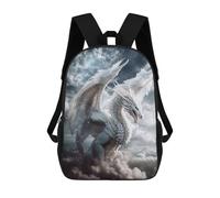 sinyumoney Sacs D'école Pour Enfants Imprimés En 3D White Dragon in Clouds -2 Sac À Dos De Voyage Léger, Sac À Livres, Sac D'école Pour Enfants Garçons Et Filles 17inch